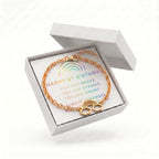 Studio Rockwood Rainbow Charm Bracelet Gift Set for Girls, Adjustable 18K Gold Plated Kids Jewelry, 6th Birthday Gift for Daughters Granddaughters Nieces with Keepsake Box and Foil Card (6th Birthday)