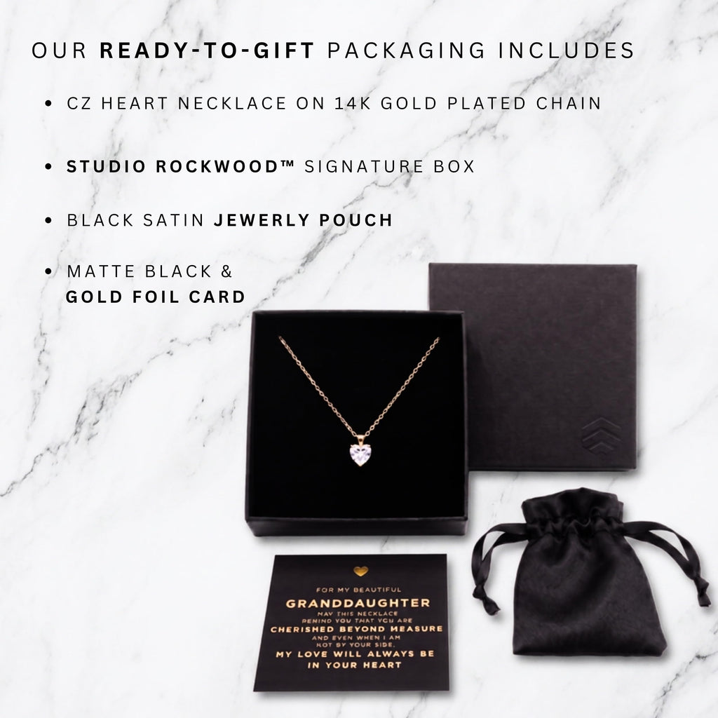 Studio Rockwood Granddaughter Heart Necklace 14k Gold Plated (2, Carats)