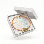 Studio Rockwood Rainbow Charm Bracelet Gift Set for Girls, Adjustable 18K Gold Plated Kids Jewelry, Birthday Gift for Daughters Granddaughters Nieces with Keepsake Box and Foil Card (8th Birthday)