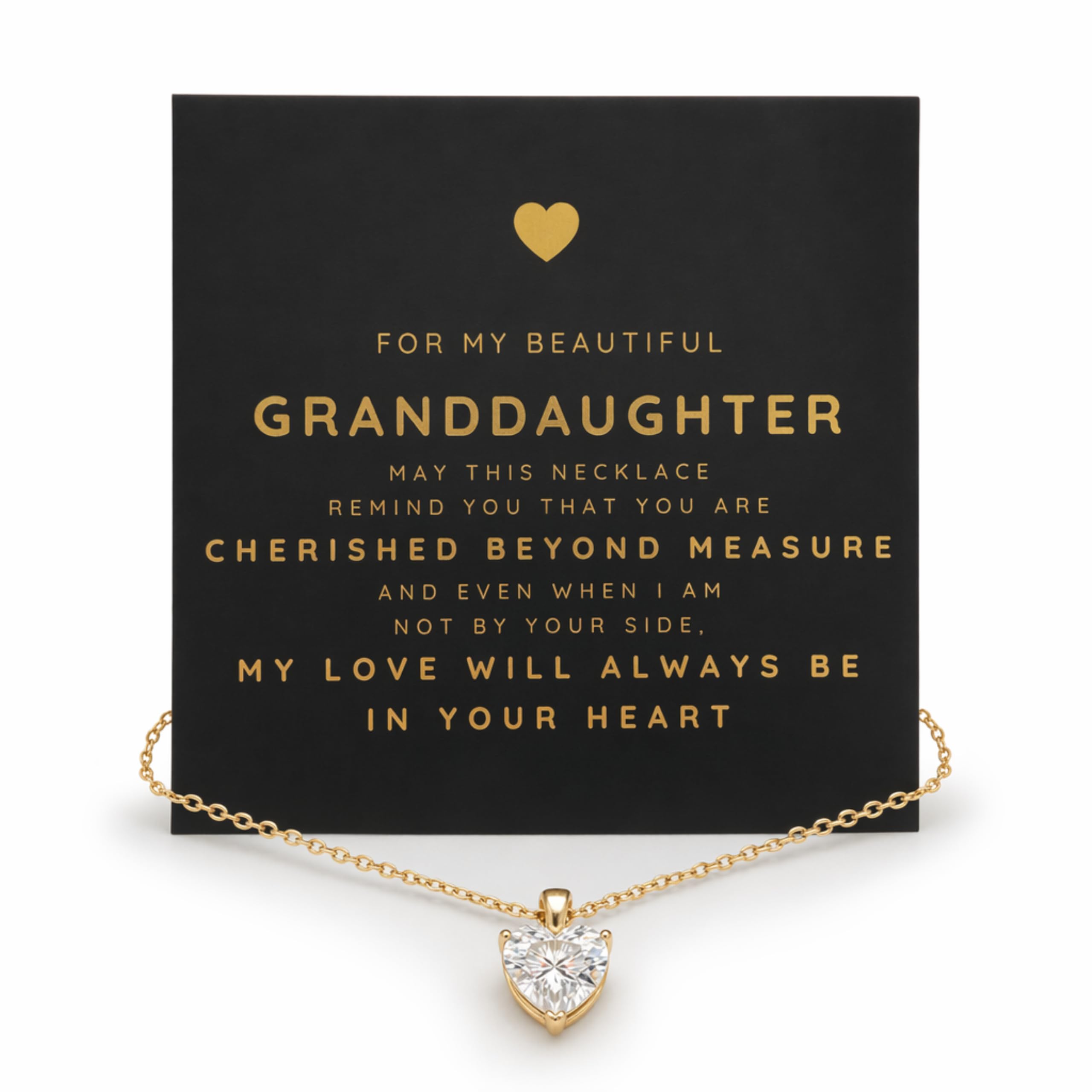 Studio Rockwood Granddaughter Heart Necklace 14k Gold Plated (3, Carats)