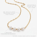 Happy 40th Birthday Four Pearl Necklace Gift Box with Card - Gift for Her - Gold Plated Stainless Steel Chain, 40th Birthday Gifts for Women Jewelry for Daughter, Sister, Best Friend
