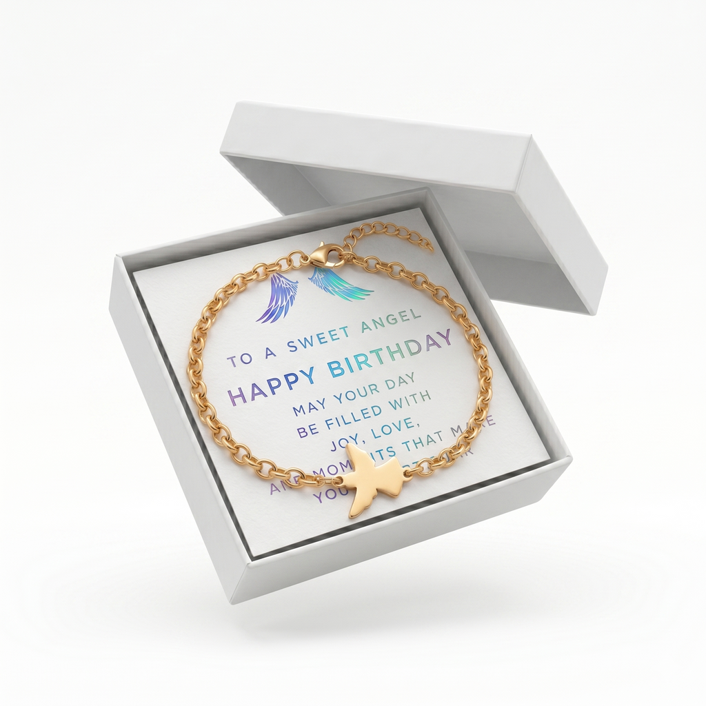 Studio Rockwood Angel Charm Bracelet for Girls - gift box packaging