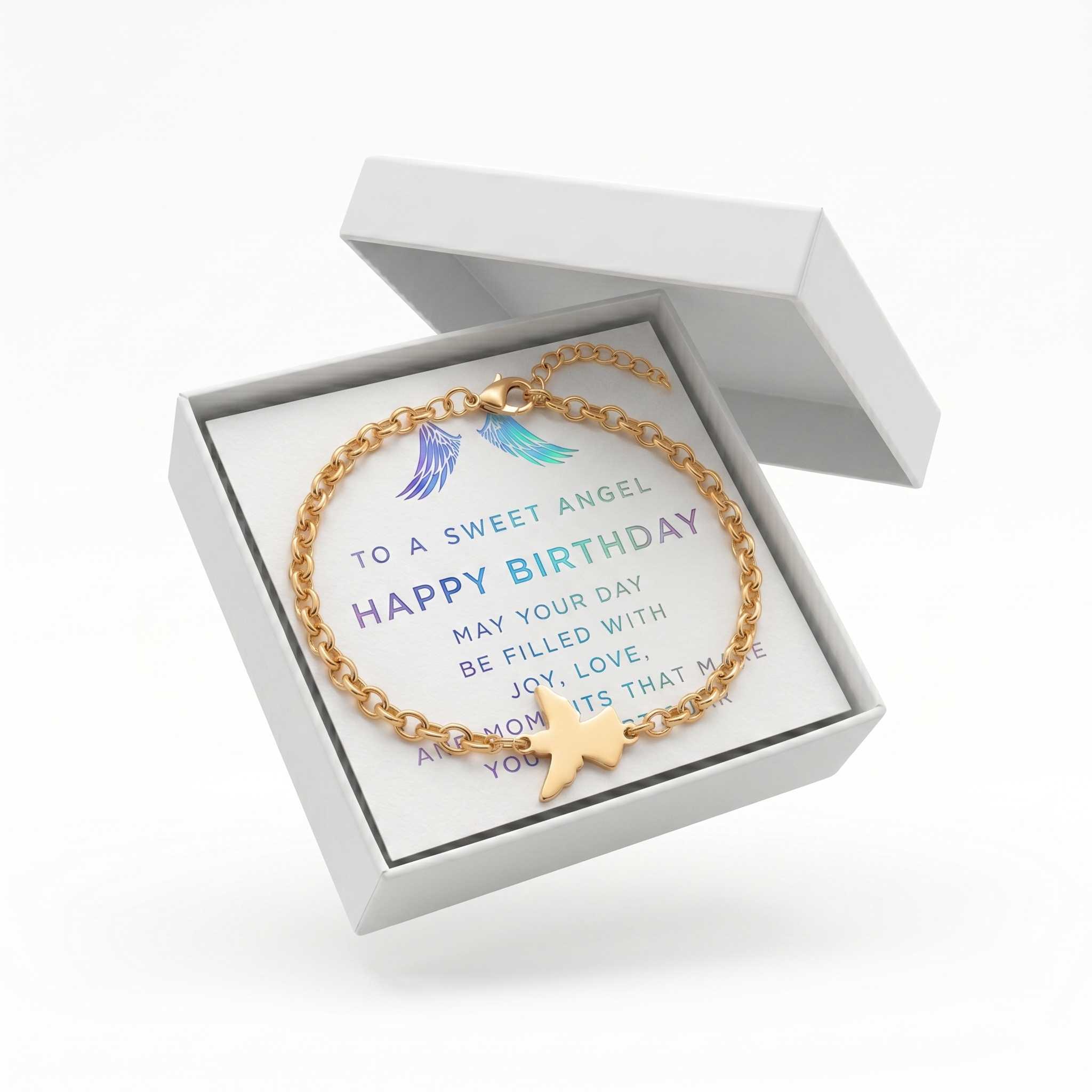 Studio Rockwood Angel Charm Bracelet for Girls - gift box packaging