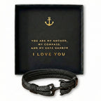 Anchor Bracelet with Message Card - “You Are My Anchor” Romantic Gift Box for Husband, Boyfriend, Fiancé -Anniversary & Valentine’s Day Jewelry