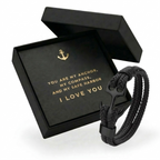 Anchor Bracelet with Message Card - “You Are My Anchor” Romantic Gift Box for Husband, Boyfriend, Fiancé -Anniversary & Valentine’s Day Jewelry