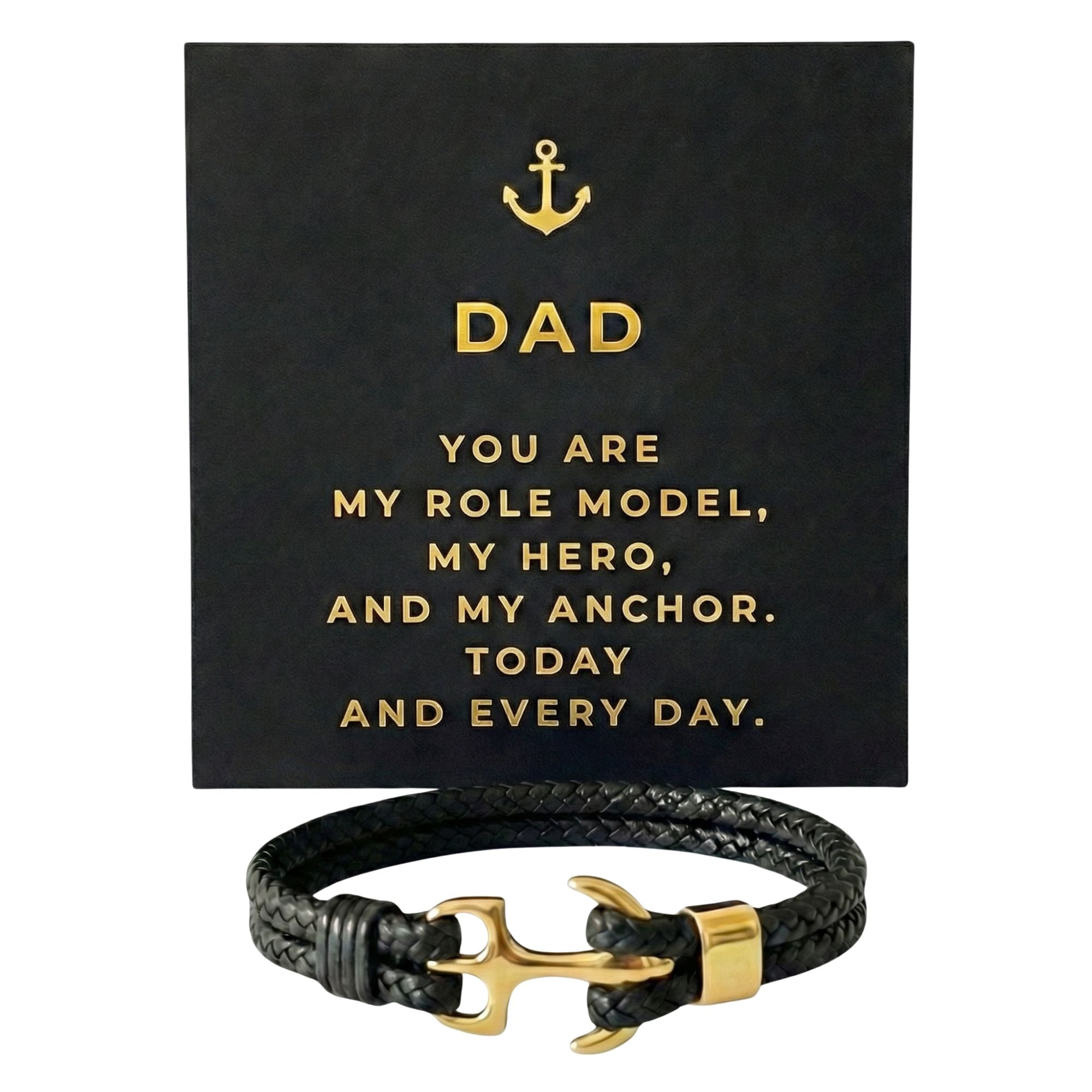 For Dad - Anchor Bracelet with Message Card -  “You Are My Anchor” Gift Box for Father’s Day, Birthday