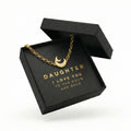 Gold Moon Bracelet for Daughter - "I Love You" Gift - Hypoallergenic Stainless Steel Crescent Charm Jewelry