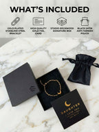 Gold Moon Bracelet for Daughter - "I Love You" Gift - Hypoallergenic Stainless Steel Crescent Charm Jewelry