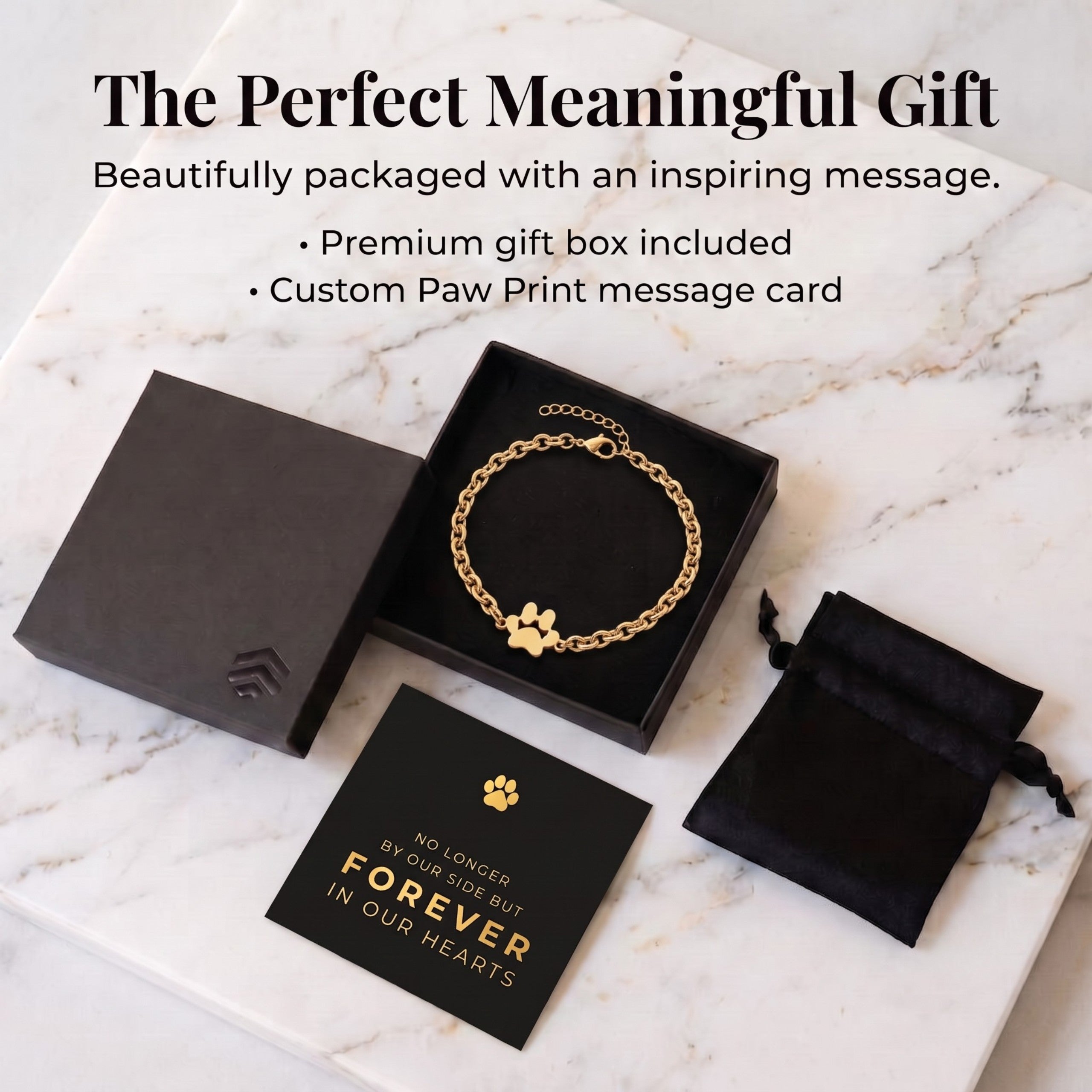 Studio Rockwood Studio Rockwood Gold Paw Bracelet - gift box packaging