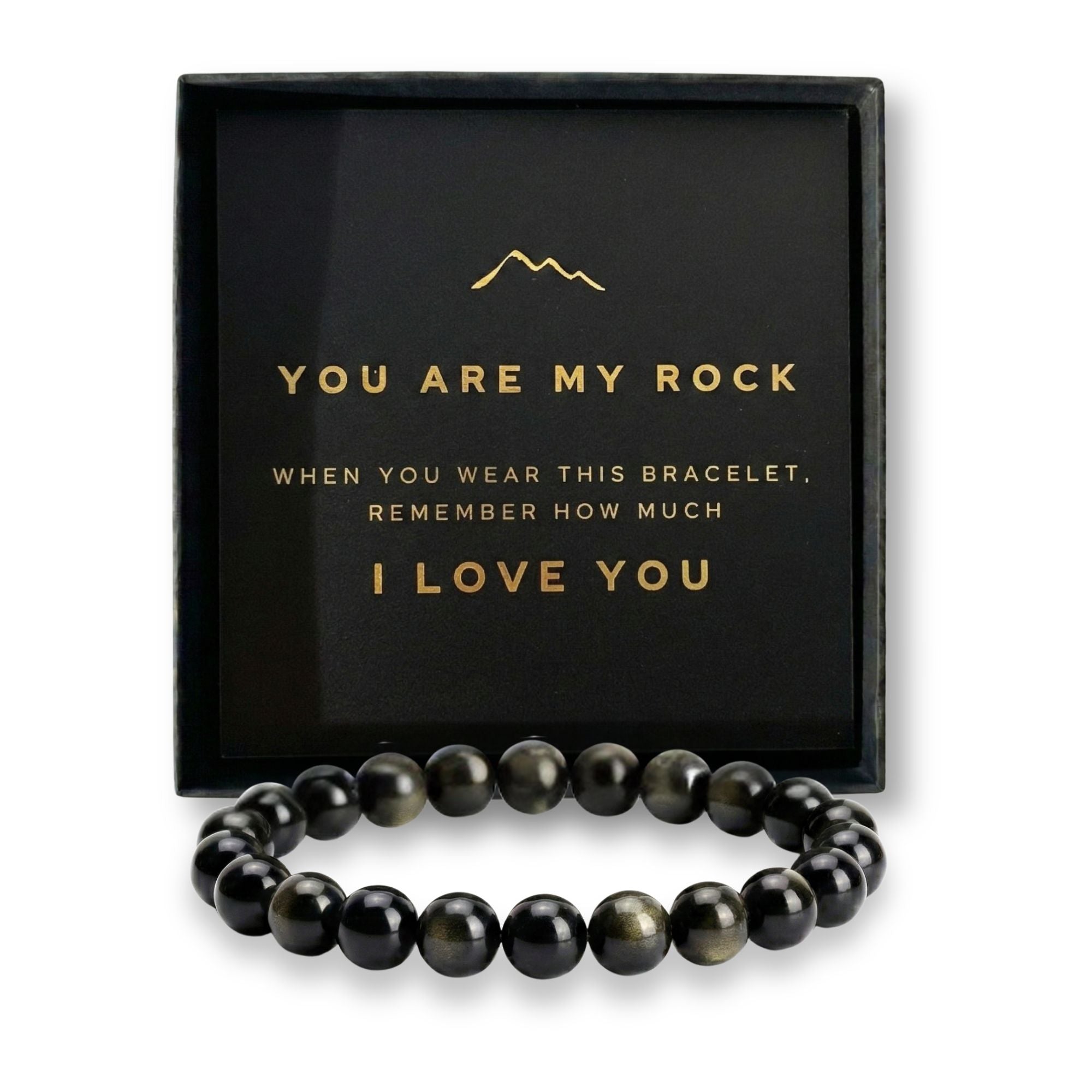 Golden Obsidian Bracelet for Men and Women – Natural Stone Beaded Stretch Bracelet