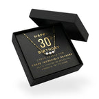 30th Birthday Pearl Necklace Gift Box with Card - Gift for Her - Gold Plated Stainless Steel Chain