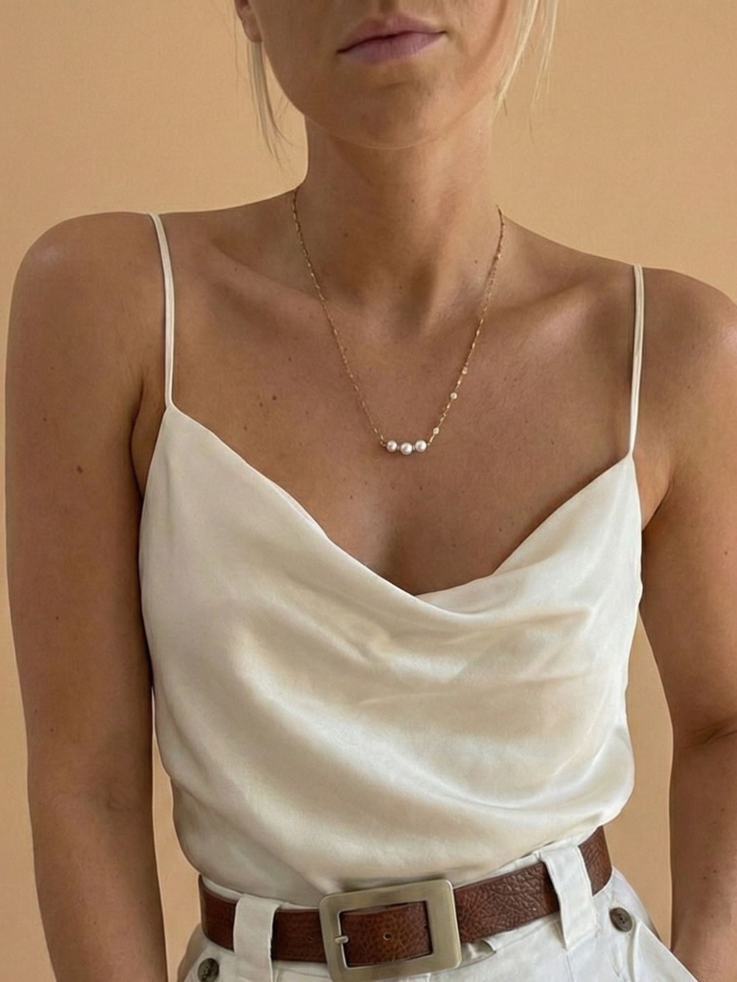 30th Birthday Pearl Necklace Gift Box with Card - Gift for Her - Gold Plated Stainless Steel Chain