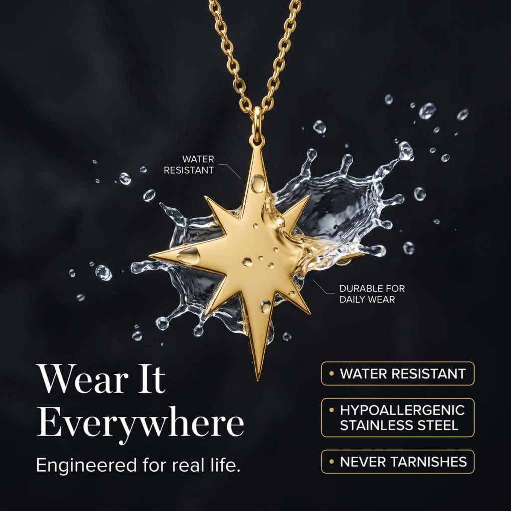Studio Rockwood North Star Gold Necklace - size reference