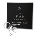 “If Dad Can’t Fix It” Card & Tool Keychain Gift Set – Perfect Father’s Day Gift for Dad