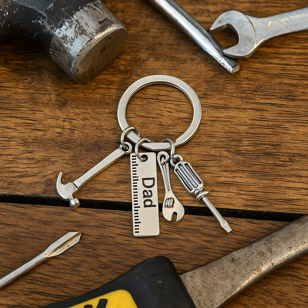 “If Dad Can’t Fix It” Card & Tool Keychain Gift Set – Perfect Father’s Day Gift for Dad