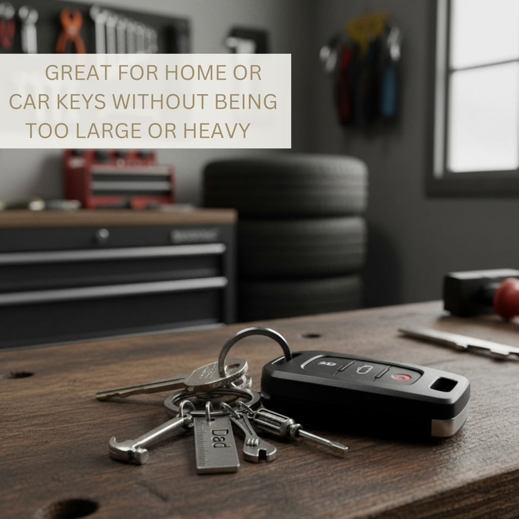 “If Dad Can’t Fix It” Card & Tool Keychain Gift Set – Perfect Father’s Day Gift for Dad