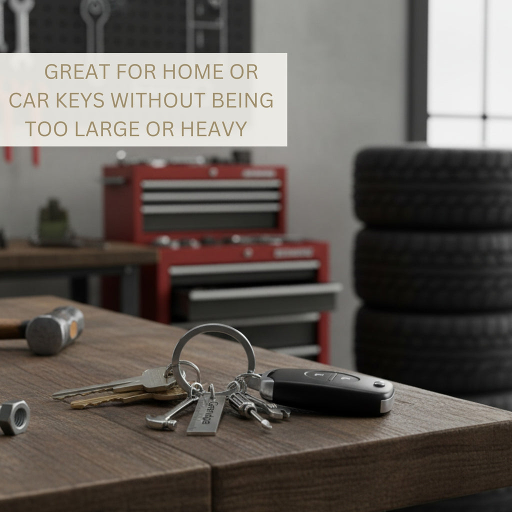 “If Grandpa Can’t Fix It” Card & Tool Keychain Gift Set – Perfect Father’s Day Gift for Grandpa