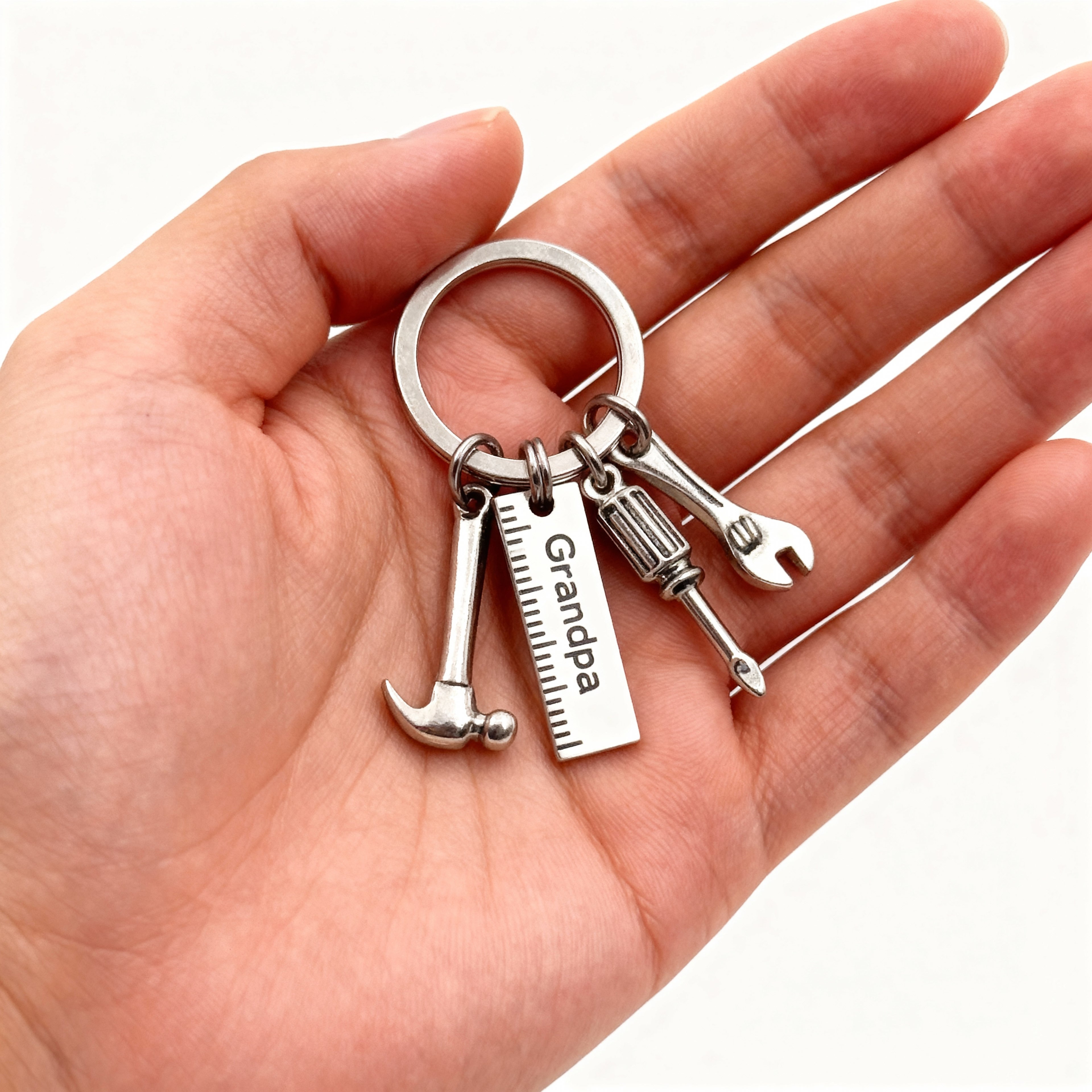 “If Grandpa Can’t Fix It” Card & Tool Keychain Gift Set – Perfect Father’s Day Gift for Grandpa